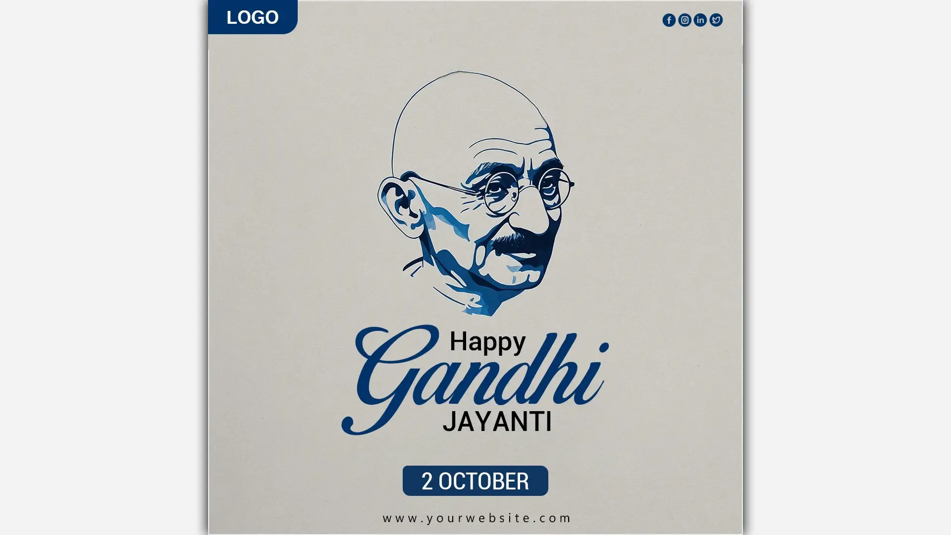 Minimalist Gandhi Jayanti Instagram Post